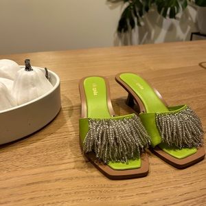 Cult Gaia Women's Uma Kitten Heel Embellished Slide Sandals